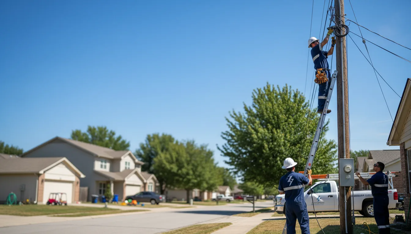 Residential electrician providing installation services in Little Elm, TX